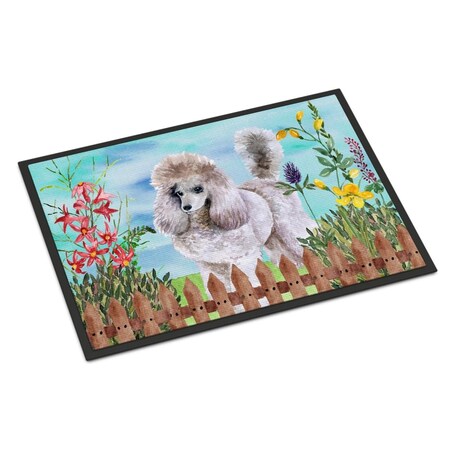 Carolines Treasures Poodle Spring Indoor or Outdoor Mat - 18 x 27 in. CK1227MAT